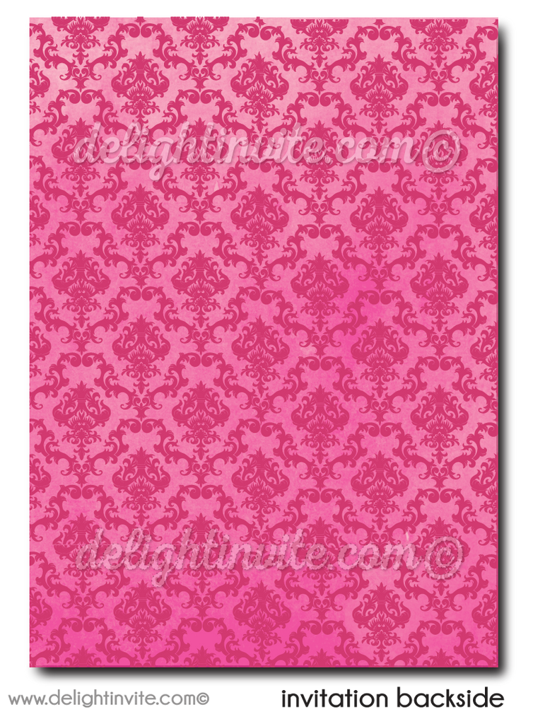 Vintage Pink Rosary First 1st Holy Communion Invitation Digital Download