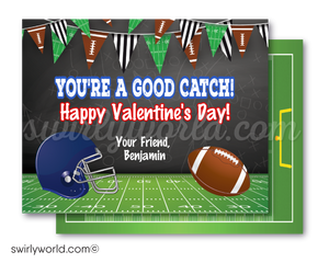 NFL FOOTBALL Valentine's Day cards for boys. School Classroom digital printable NFL football team Valentine's Day cards for boys.