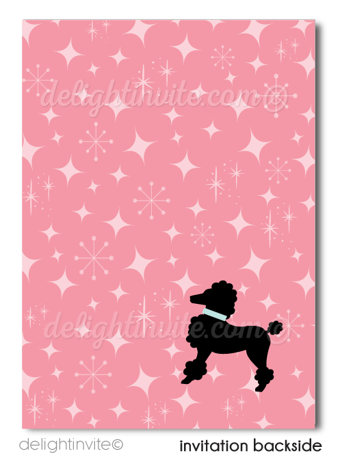 Retro 1950s Grease Poodle Skirt Sock Hop Fifties Birthday Party Invitation Envelopes