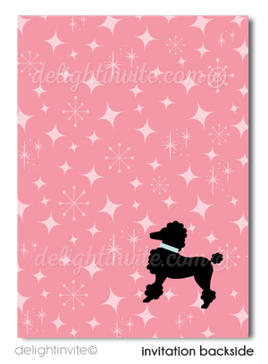 Retro 1950s Grease Poodle Skirt Sock Hop Fifties Birthday Party Invitation Envelopes