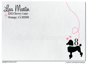Retro 1950s Grease Poodle Skirt Sock Hop Fifties Birthday Party Invitation Envelopes