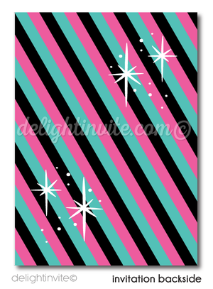 Retro Modern Pink Bowling Theme Birthday Party Invitation Envelopes