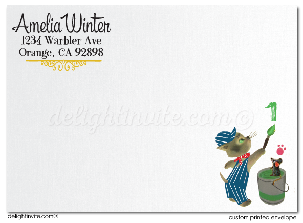 Vintage Little Golden Book Birthday Party Invitation Envelopes