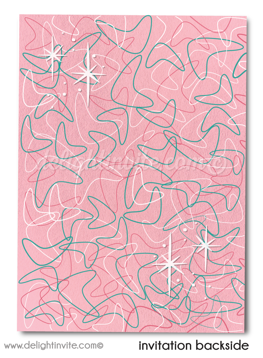 Hey Daddy-O! Check out these swanky retro 1950's style Sock Hop Juke Box Grease Pink Ladies birthday party invitations!