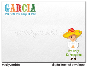 Mexican Fiesta 1st  First Holy Communion Invitations for Boys
