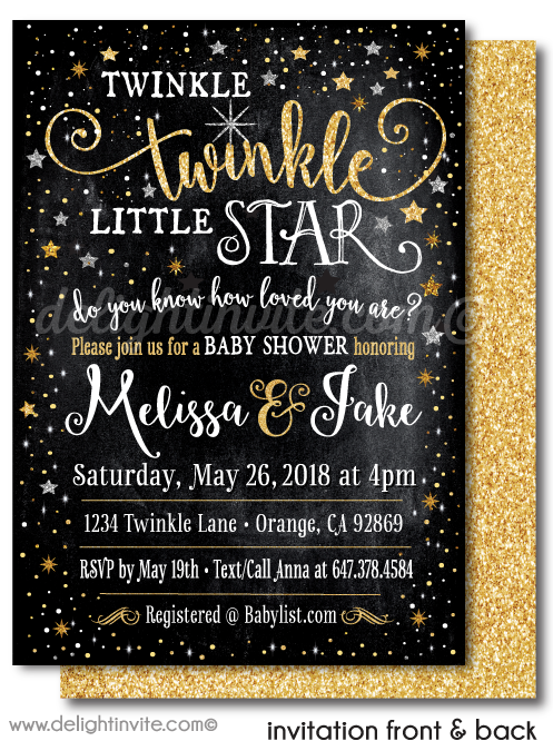 Twinkle Twinkle Little Star Baby Shower Invitations