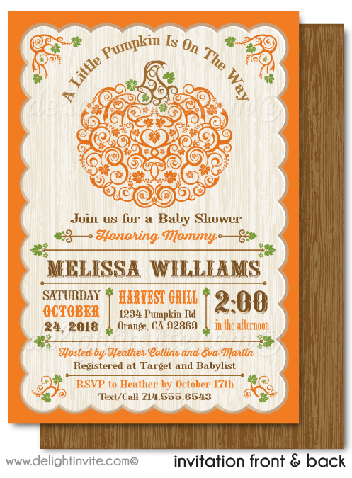 Fall themed cheap baby shower invites