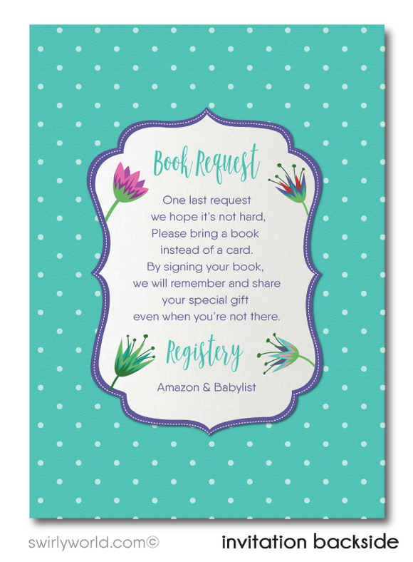 Beautiful Botanical Floral Gender Neutral Couple's Outdoor Printed Baby Shower Invitations