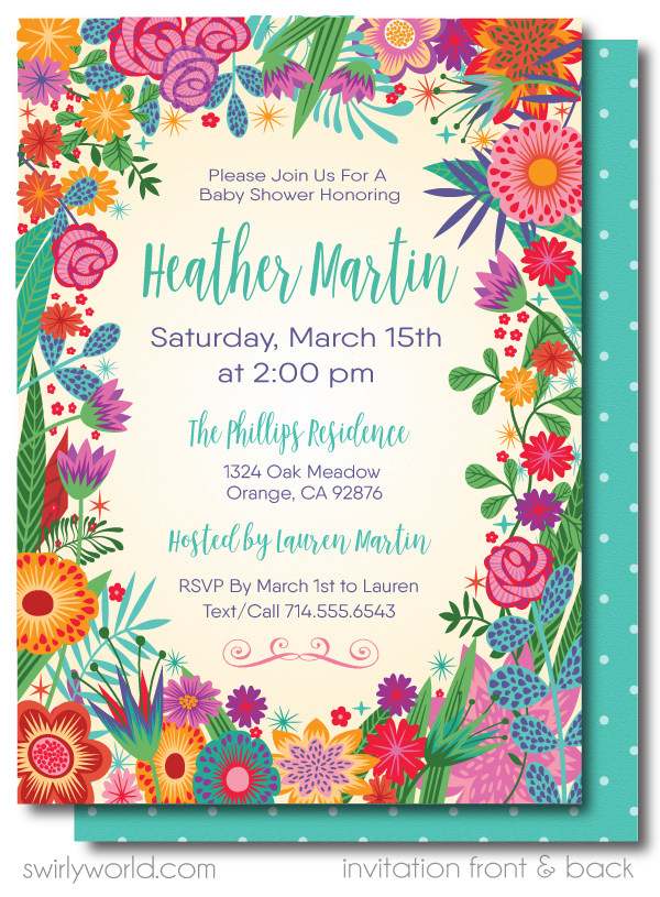 Gender Neutral Vintage Botanical Floral Garden Theme Baby Shower Invitation and Thank You Card Digital Download Bundle.