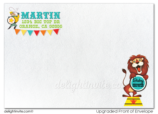 Printed Retro Vintage Circus Carnival Baby Shower Invitations