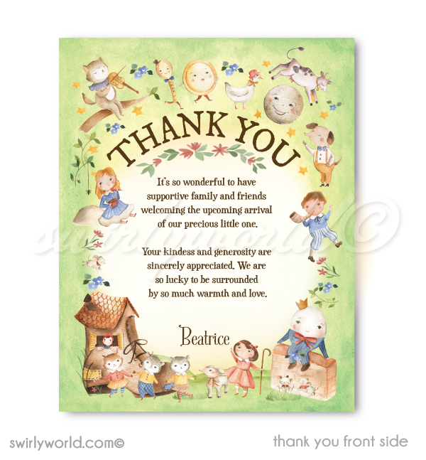 Nursery rhyme baby shower invitations 2025