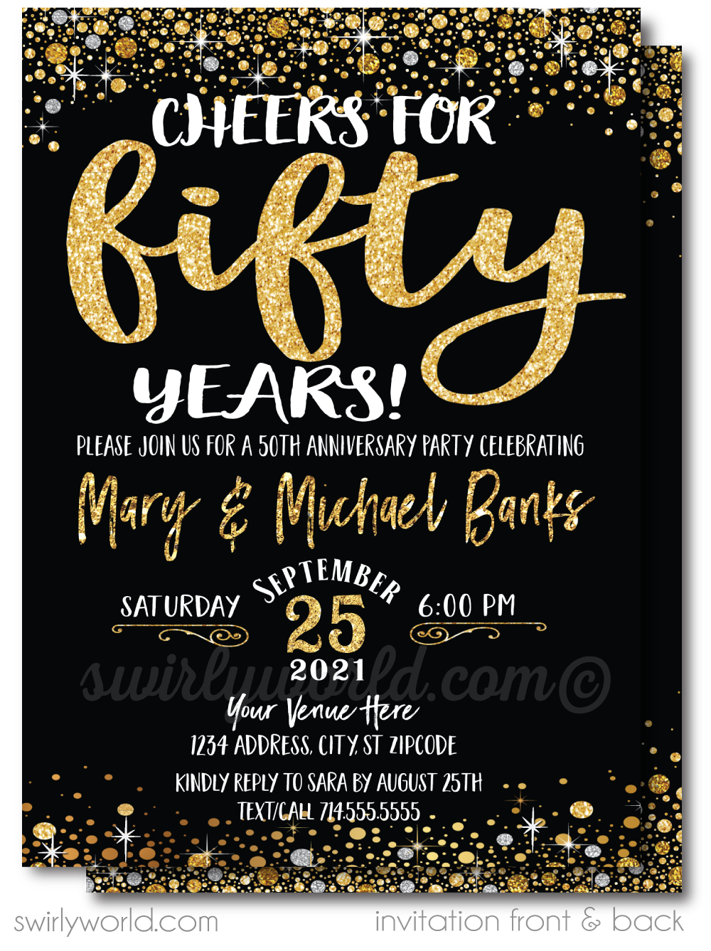 Anniversary party discount invitations