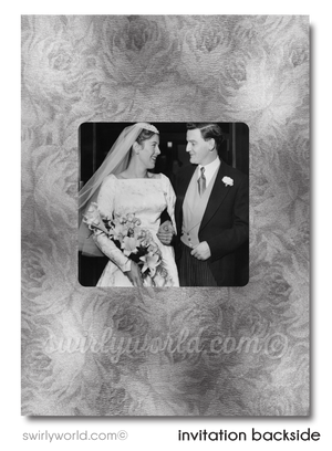 Wine Champagne Cheers to 25 Years Silver Wedding Anniversary Party Invitation Digital Download