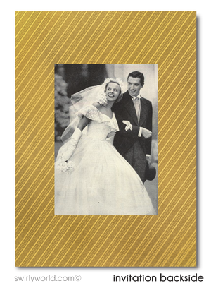 Cheers to 50 Years Black and Gold Printed 50th Wedding Anniversary Party Invitations