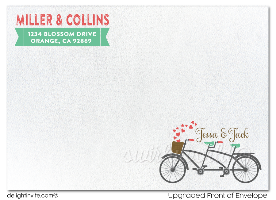 Vintage Retro Bicycle Boho Shabby Chic Save the Date Card Digital Download