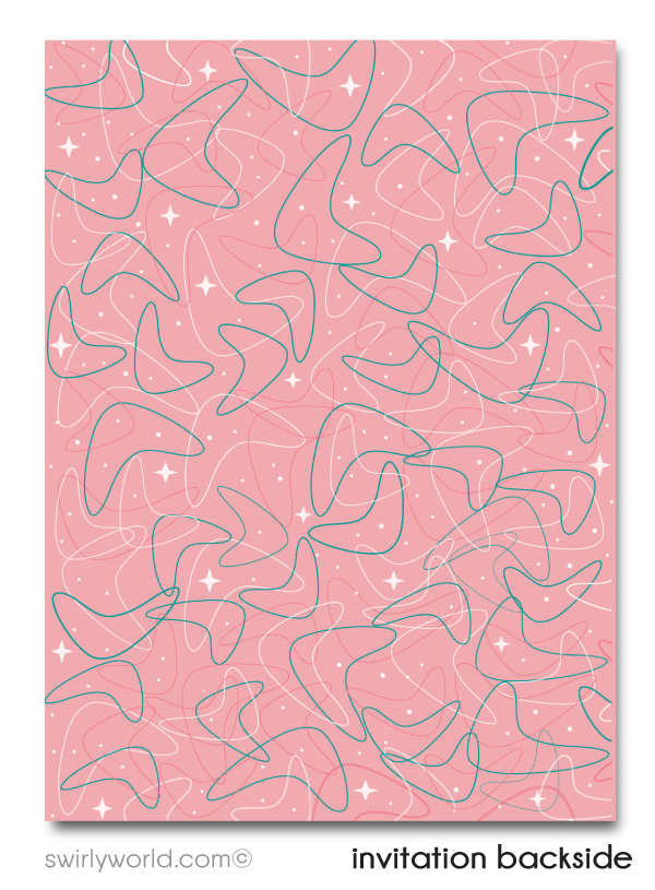 1950s Retro Rockabilly Grease Pink Ladies Wedding Invitations and RSVP card Digital Download Bundle