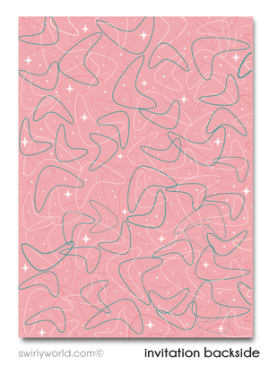 1950s Retro Rockabilly Grease Pink Ladies Wedding Invitations and RSVP card Digital Download Bundle