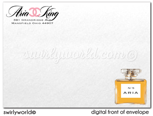 Fabulous Fashionista CoCo Chanel No. 5 Birthday Invitation Digital Download