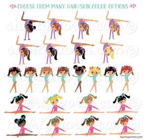 Little Gymnast Gymnastics Tumbling Theme Birthday Party Invitation & Thank You Digital Download