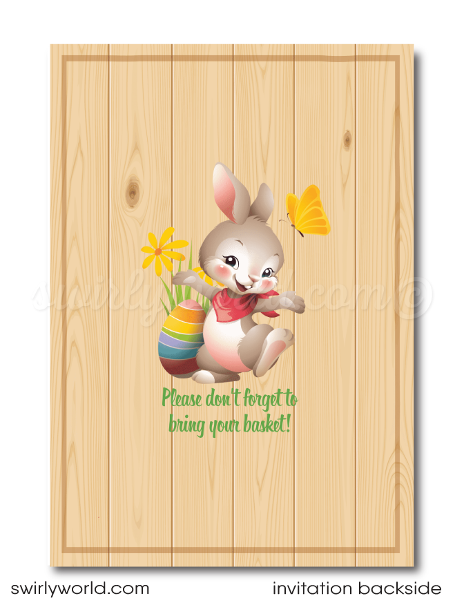 Cute Spring Easter Egg Hunt Party Invitation Digital Download