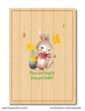 Cute Spring Easter Egg Hunt Party Invitation Digital Download