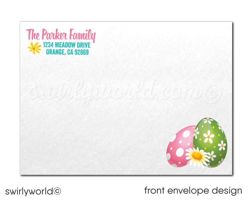 Cute Spring Easter Egg Hunt Party Invitation Digital Download