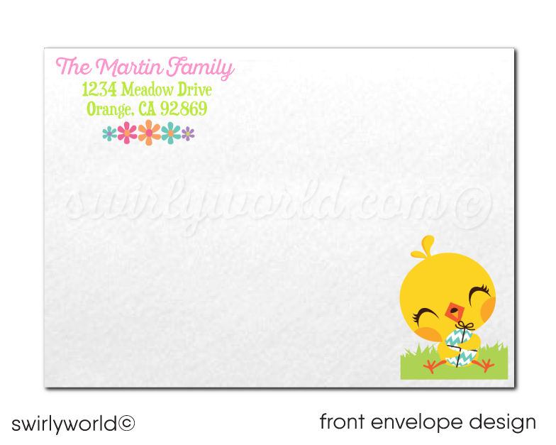 Adorable Easter Bunny with Basket Easter Egg Hunt Party Invitation Digital Download