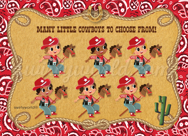 Retro Vintage Western Cowboy Valentine's Day Cards for Boys Digital Download