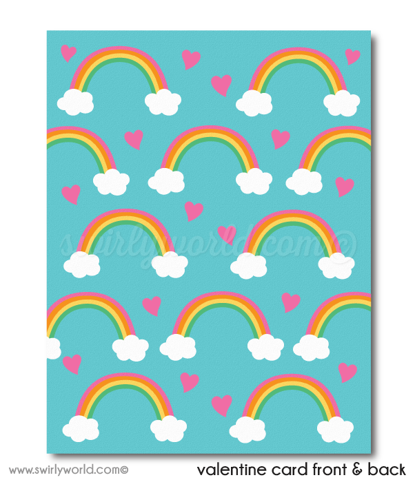 Cute Rainbow "I like you a Sloth" Digital Printable Valentine's Day Cards for Girls