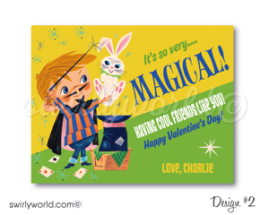 1960s Mid-Century Vintage Retro Kitsch Magician Magic Valentine Digital Printable