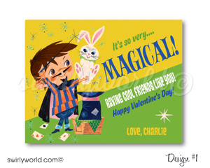 1960s Mid-Century Vintage Retro Kitsch Magician Magic Valentine Digital Printable