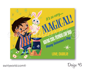 1960s Mid-Century Vintage Retro Kitsch Magician Magic Valentine Digital Printable