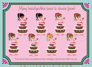 Fall in LOVE with this adorable Little Pastry Chef theme digital printable Valentine's Day cards for girls.