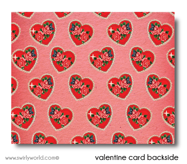 Retro Vintage 1950s Mid-Century Valentine's Day Card Digital Printable Downloads