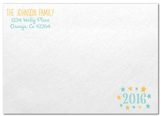 Whimsical Gold and Blue Merry Christmas Holiday Photo Card Digital Printable