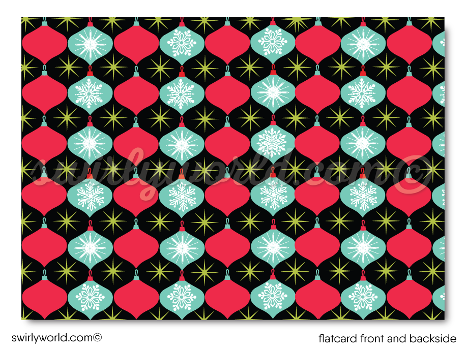 Retro Atomic Mod Mid-Century Modern Christmas Holiday Photo Cards Prin - swirly-world-design retro-atomic-mod-mid-century-modern-christmas-holiday-photo-cards-prin-swirly-world-design