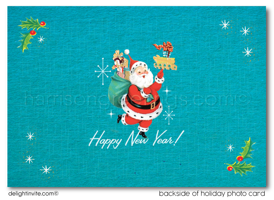 Vintage Retro Mid-Century Modern 1950s Merry Christmas Holiday Photo Cards