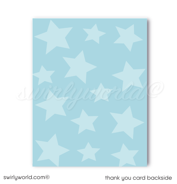 All Star "It's a Boy" Sports Theme Blue Baby Shower Thank You Cards