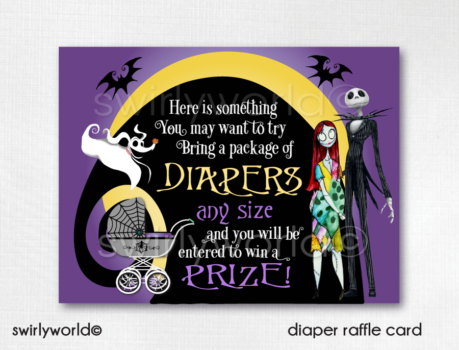 Digital Nightmare Before Christmas Halloween Baby Shower Bundle Set