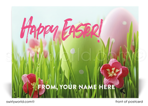 Professional business happy Easter postcards for customers