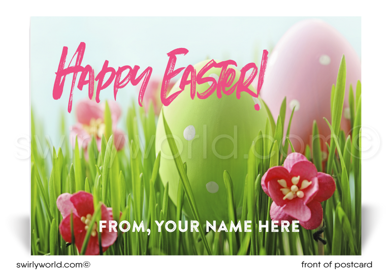 Professional business happy Easter postcards for customers