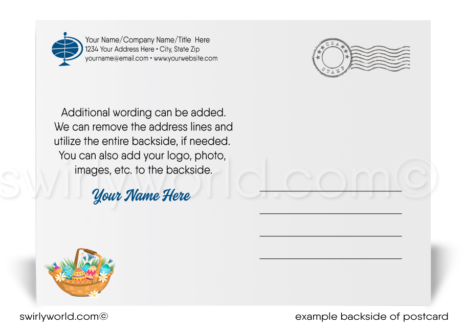 Vintage Spring Happy Easter Postcards for Business