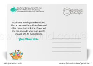 Retro Modern Pixie Elf Spring Easter Postcards