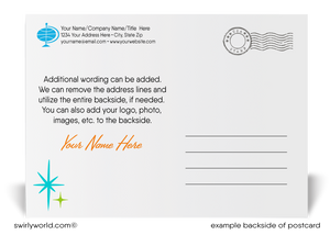 Atomic Retro Mid-Century Modern Colorful Eggs Spring Marketing Easter Postcards