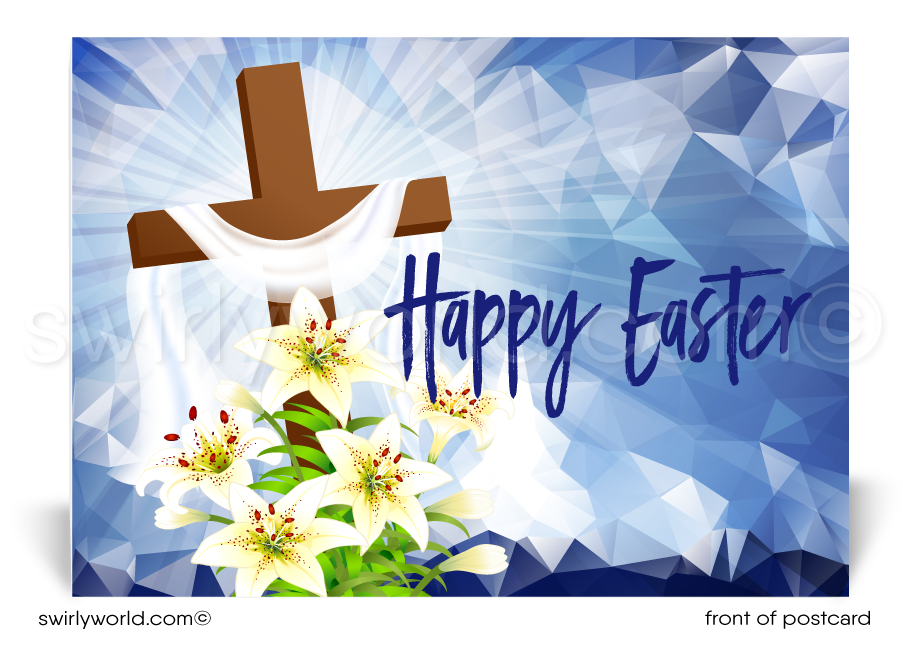 Christian Cross Religious Easter Postcards swirlyworlddesign