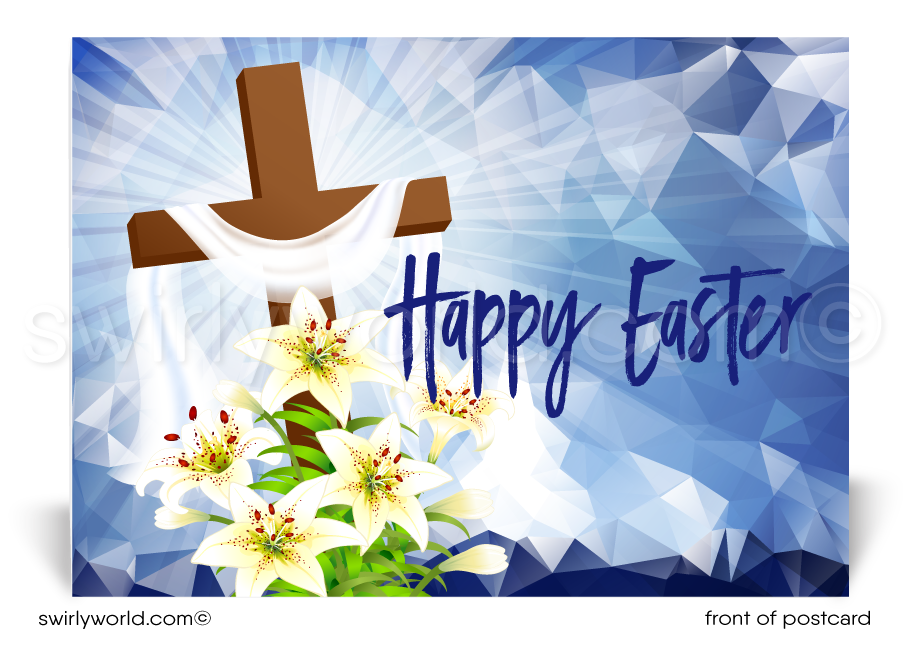 Christian Cross Religious Easter Postcards