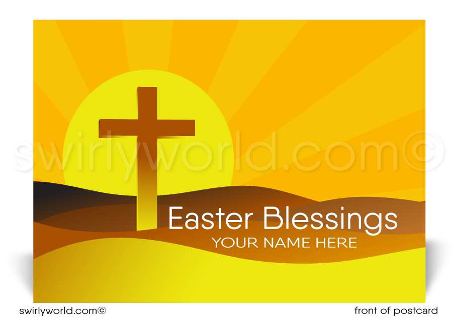 Modern Cross Christian Religious Easter Postcards