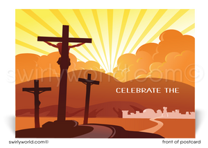 Modern Cross Christian Religious Easter  Postcards