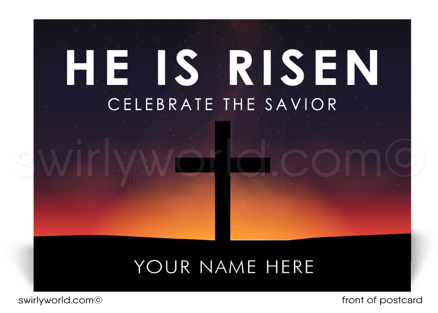 Modern Cross Christian Religious Easter Postcards