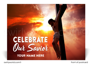 Modern Cross Catholic Religious Easter Postcards